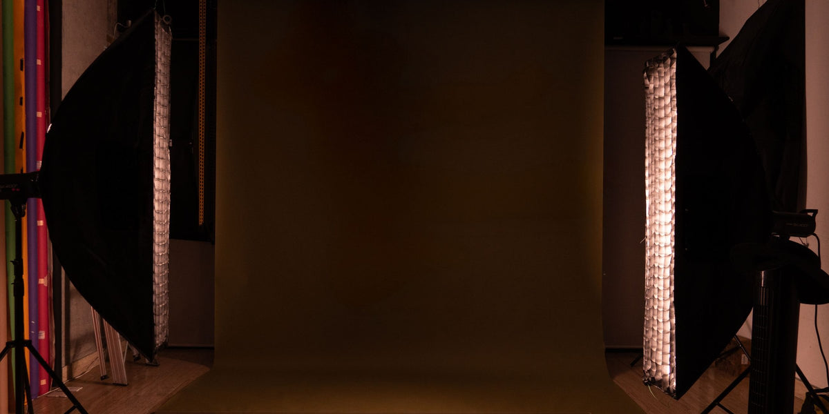 Studio lighting setup with softboxes